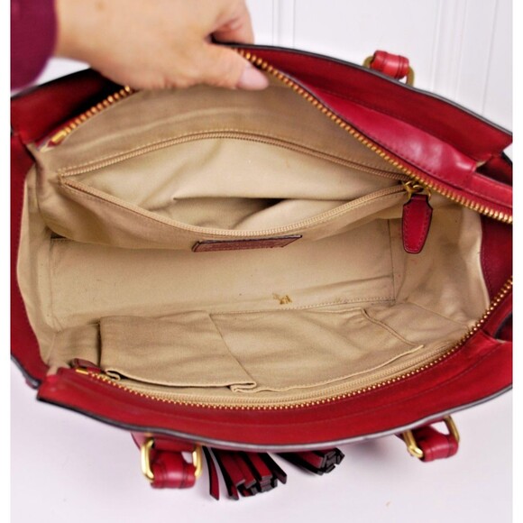 COACH Legacy Candace Carryall Tote Smooth Leather Red C1480-F24202 - Picture 7 of 13